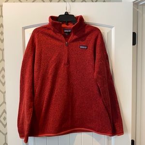 Women’s Patagonia 1/4 zip fleece sweater, red, XL